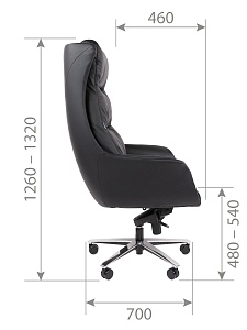 Офисное кресло CHAIRMAN 523, натуральная кожа/экокожа, коричневый